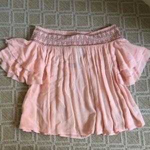 Light pink off the shoulder top